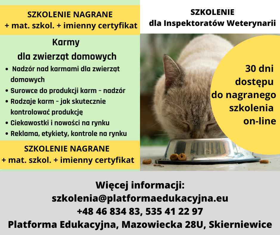 szkolenia dla inspekcji weterynaryjnej