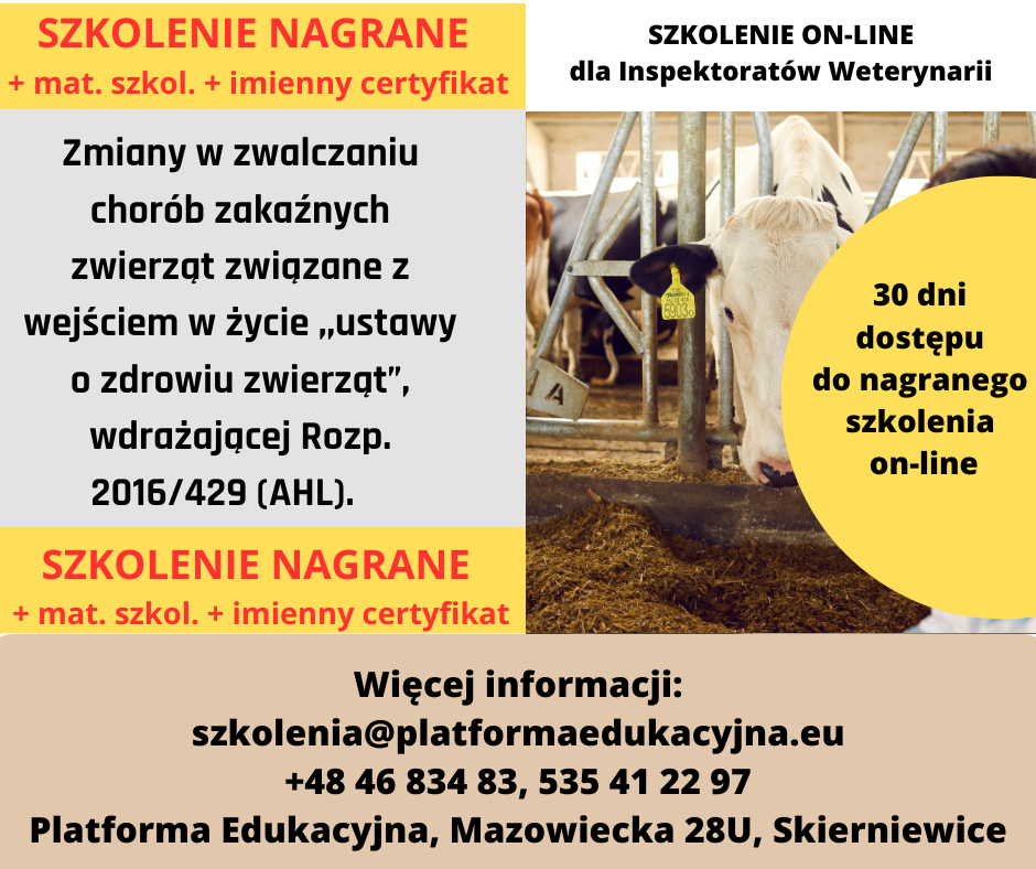 szkolenia dla inspekcji weterynaryjnej