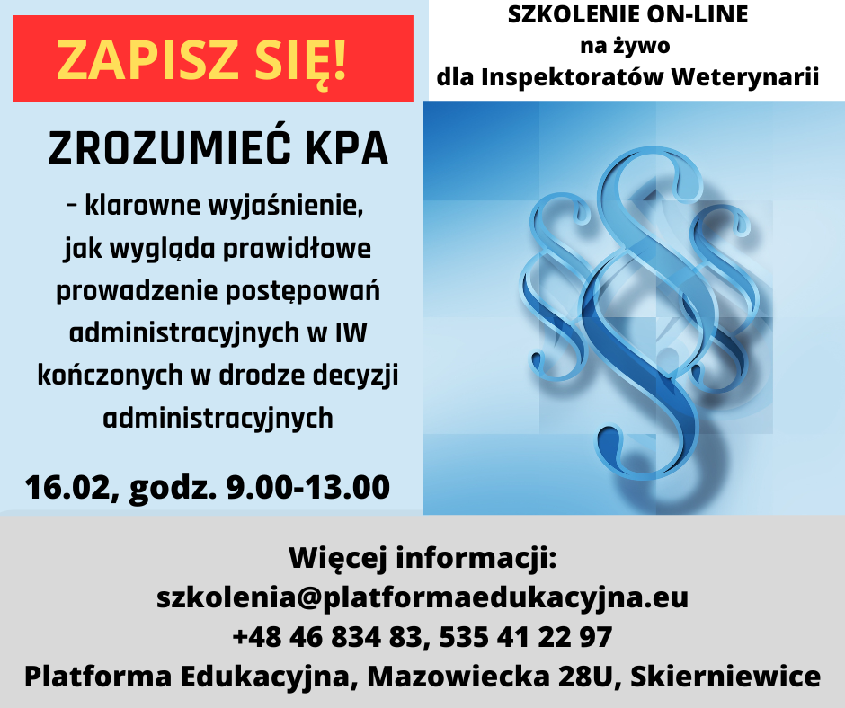 szkolenia dla inspekcji weterynaryjnej