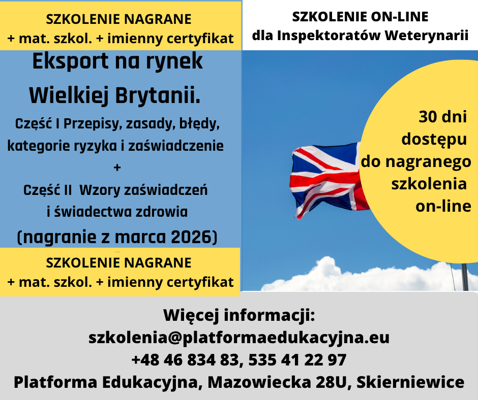 szkolenia dla inspekcji weterynaryjnej