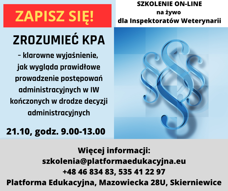szkolenia dla inspekcji weterynaryjnej