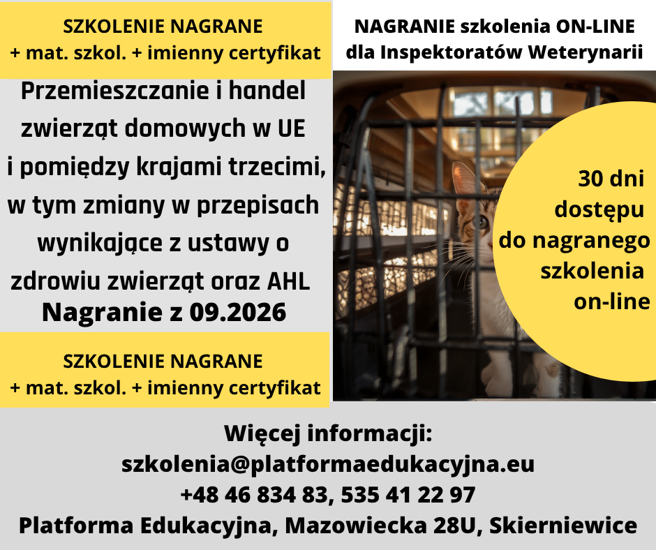 szkolenia dla inspekcji weterynaryjnej